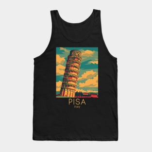 A Vintage Travel Illustration of Pisa - Italy Tank Top